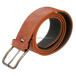 Cinturón informal de cuero genuino de bronceado cosido duradero de la mejor calidad para hombres con hebilla de pasador de latón intercambiable - Product Image 1