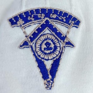 Gants en coton blancs de franc-maçonnerie, insignes maçonniques, gants brodés à la machine 100% coton, Royal et Select. - Product Image 4