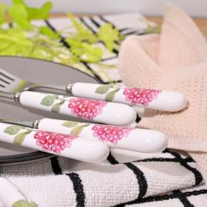 Hydrangea Bloom Metal Disposable <b>Forks</b> Set of 4-Including Dinner and Fruit <b>Forks</b> for Home Restaurant and Back to School Use - Product Image 4
