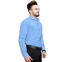 Kemeja Pria Kerah Sailor Slim Fit Kasual Anti-Pilling Cepat Kering Ramah Lingkungan Bernapas Lengan Panjang 100% Katun Berkualitas Tinggi