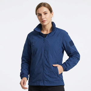 Men's Windproof Zipper <b>Jacket</b> Solid Color Stand Collar Casual Polyester Outerwear Autumn Wear Left Sleeve Logo - Product Image 4