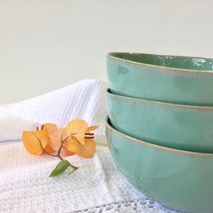 Bol à petit-déjeuner en céramique chic, glaçure Aqua Tranquil, silhouette ronde et lisse, résistant aux éclats, sans danger pour les aliments, idéal pour les soupes, les céréales et le service. - Product Image 5