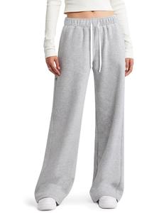 Pantalon de jogging en polaire pour femme, coupe droite, large et évasée, décontracté, ample, respirant et à séchage rapide, idéal pour l'hiver - Product Image 1