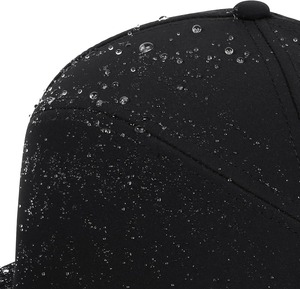 Gorra de béisbol negra de malla con cierre a presión, 6 paneles, ajustable, visera plana, transpirable, informal, unisex, deportiva, para verano y actividades al aire libre. - Product Image 3
