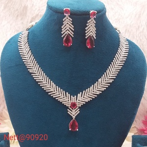 High Quality AD Diamond <b>Jewellery</b> <b>set</b> for Party Functions Wedding Use from <b>Indian</b> Suppliers Earrings - Product Image 2