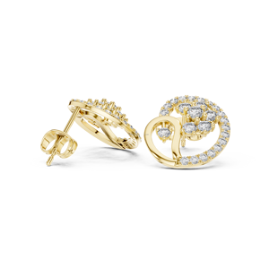 Nature Nest Boucles d'oreilles pendantes en forme de feuille d'or 14K Moissanite en argent pour les amoureux de la nature - Product Image 5
