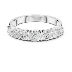 Bague de fiançailles et de mariage classique demi-bague plaquée or avec diamant de laboratoire rond taille brillant pour femme Satvik Ratna - Product Image 3