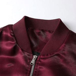 <b>Men</b>’s Satin Bomber <b>Jacket</b> Full Zip Flight Coat <b>Lightweight</b> Stylish Outerwear with Sleeve Pocket Classic Streetwear Casual - Product Image 4