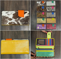 Nouveau Style occidental en cuir recyclé cheveux sur peau fourrure femmes embrayage élégant couleur trapue multi-usage sac à main ATM porte-carte portefeuilles