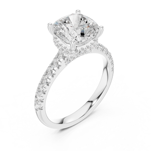 Anillo de Oro Sólido de 14K con Diamante Cultivado en Laboratorio de Corte Redondo de Diseño para Regalo, Fiesta, Aniversario y Uso Diario - Product Image 5