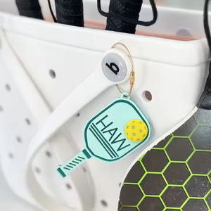 Customized Custom Size Durable <b>Pickle</b> Ball Rubber Silicone Keychain with Custom Logo OEM Wholesale - Product Image 4