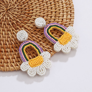 2025 Cesta de Flores Clásica Hecha a Mano con Cuentas de Semillas, Ligera y Colorida, para la Temporada de Verano, Joyería para Mujer de MULTI CRAFT - Product Image 5