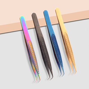 Ergonomic Design Great Precision Plasma Colors Anti Static 90 Degree <b>Eyelash</b> Extension Tweezers <b>Under</b> Your Own Brand Name - Product Image 1