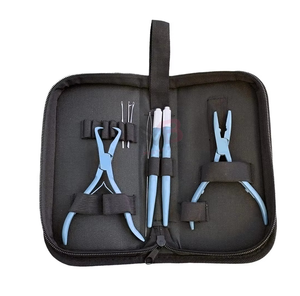 Professional Micro Ring Stainless Steel Hair Extension <b>Pliers</b> Pulling Needle Tool Custom Logo Eco-Friendly 1-Hole <b>Plier</b> <b>Set</b> - Product Image 1
