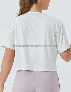 T-shirt court ample pour femme, style streetwear décontracté, tendance estivale, haut en coton à manches courtes, vente en gros - Product Image 5