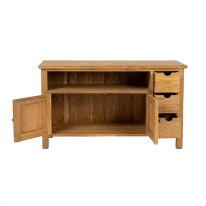 Dining Room <b>Storage</b> Solid Teak Wood Freestanding Arden Teak <b>Sideboards</b> Ample Compartments Modern Design for Contemporary Homes - Product Image 1