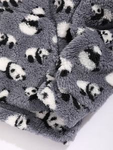 Sudadera con Capucha Sherpa para Hombre, Gris y Blanca con Estampado, Bolsillo Canguro, OEM ODM, Ropa al por Mayor - Product Image 5