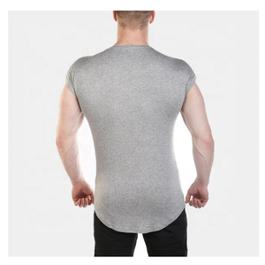 เสื้อยืดทรงสลิมฟิตสำหรับออกกำลังกายเสื้อยืดพิมพ์ลายฮิปฮอปลำลองผ้าคอตตอนสแปนเด็กซ์ออกแบบได้ตามต้องการ - Product Image 4