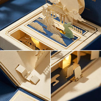 Boîte à Gâteaux de Lune Personnalisée de Luxe avec Son et Lumière 3D, Emballage Cadeau Musical Automatique à LED avec Lumière, Boîte Inter Interactive Premium pour les Fêtes