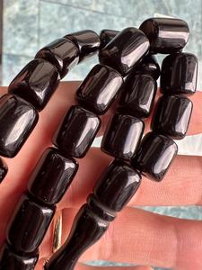 Tasbih de resina negra hecho a mano con cuentas irregulares brillantes, herramienta de oración religiosa, cuentador de oraciones, cuentas de resina de color único. - Product Image 6
