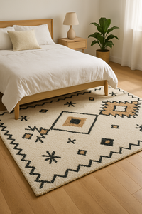 Hand Tufted white Color Wool Area Rug Classic Designer Carpet Living Room Home <b>Decor</b> Picnic Non-Slip Pet Friendly High Pile - Product Image 2