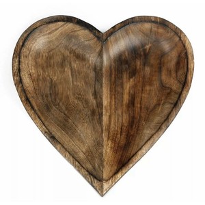 Handcrafted Mango Wood <b>Heart</b> Fruit <b>Bowl</b> Wholesale Moradabad India - Product Image 1