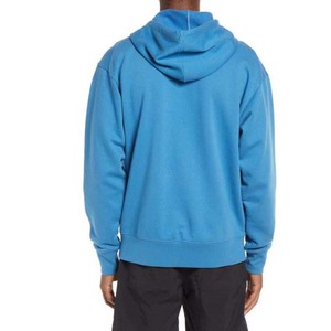 Sudadera con Capucha para Hombre, Color Sólido, Felpa de Algodón, Informal, para Otoño, Corte Regular, con Bolsillo, Color Azul, Talla Grande - Product Image 4