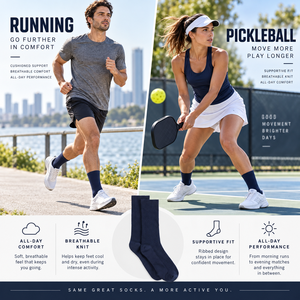 Custom Pickleball Athletic Crew <b>Socks</b> Premium Spandex Breathable Anti-Slip Casual Daily Wear Solid Design Summer for Adults - Product Image 4