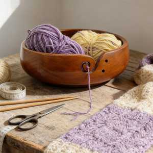 Large Capacity Wooden Yarn Bowl Premium Yarn Storage Solution For Crochet Knitting And Fiber Art Projects - Product Image 2