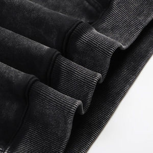 <b>Sherpa</b> <b>Lined</b> 100% Cotton Lightweight Hoodie Pullover Sweatshirt Warm Winter Streetwear Top Kangaroo Pocket Ribbed OEM Service - Product Image 4