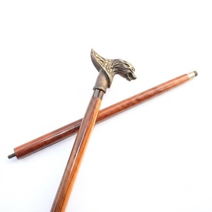 Canne de marche gothique en bois avec tête de panthère en métal, unisexe, pour le camping, la randonnée, la navigation, canne de marche artisanale vintage, cadeau d'extérieur - Product Image 1