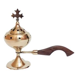 เครื่องหอมทองเหลืองชุบทองพร้อมด้ามไม้ - Product Image 1