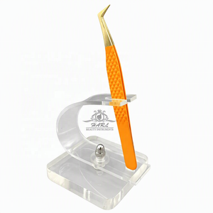Pince à épiler professionnelle pour extensions de cils, pointe en fibre Diamond Grip, volume russe, outils personnalisables pour cils - Product Image 5