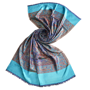 Pañuelos Hijab de Cachemira para Invierno, Diseño Árabe, Dibujados a Mano, Longitud Media, 26903 VMJ 0187, 130 Gramos/Pieza - Product Image 6