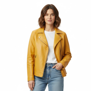Women PU Leather Jacket OEM Wholesale Custom Made Breathable Quick-Dry Winter Stylish Fashion Outerwear Casual Wear Cotton - Product Image 1