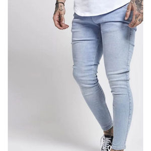 Jean slim homme en coton délavé style motard, avec fermeture éclair, qualité supérieure, coupe ajustée, modèle Fly Skinny - Product Image 6