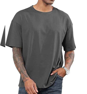 เสื้อยืดออกกำลังกายผู้ชายทรงโอเวอร์ไซส์ OEM ผลิตตามสั่ง เนื้อผ้าฝ้าย 100% ระบายอากาศได้ดี เป็นมิตรกับสิ่งแวดล้อม ผ้ามีความยืดหยุ่น เสื้อยืดแขนสั้น - Product Image 2