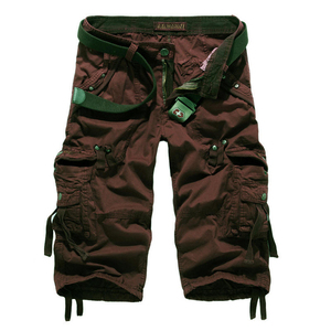 Shorts cargo pour homme couleur unie avec logo personnalisé, style hip-hop, vente chaude, respirants, avec poches cargo, personnalisables - Product Image 1