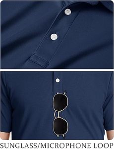 Camiseta de Golf Personalizada para Hombre, Antiarrugas, de Manga Corta, Transpirable, que Absorbe la Humedad, 100% Poliéster, Impresión Digital - Product Image 6