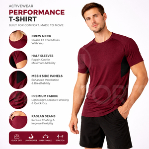 T-shirt de sport pour homme à séchage rapide, respirant, en maille, coupe ajustée, écologique, en tissu peigné 300 grammes, haut d'entraînement personnalisé - Product Image 6
