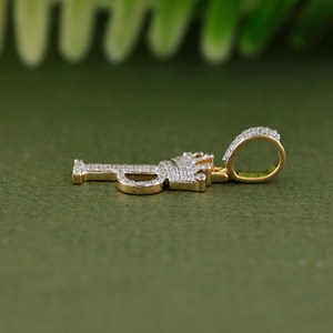 Colgante de Plata de Ley 925 con Letra P en Forma de Corona, Estilo Hip Hop, con Incrustaciones de Diamantes CZ, Collar con Inicial Personalizada, Regalo - Product Image 5