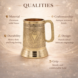 ถ้วยทองเหลืองทำมือระดับพรีเมียมพร้อมลวดลายสลัก |   เครื่องดื่มสไตล์ยุคกลางโบราณ ของตกแต่ง ของขวัญ ของสะสม - Product Image 4