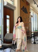 Traje Salwar Farshi para Mujer TENNCY, con Encaje Elaborado, Tela Natural, Antiarrugas, de Secado Rápido, Elástico y Reversible