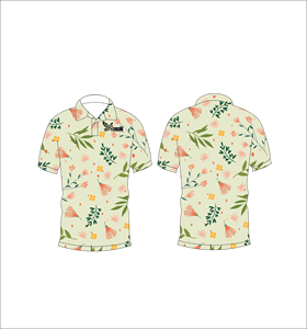 เสื้อโปโลผู้ชายลายพิมพ์ทั้งตัวสไตล์ทรอปิคอล แขนสั้นลำลองสำหรับเล่นกอล์ฟ - Product Image 2