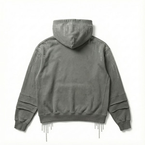 Sudadera con Capucha Extra Grande Personalizada OEM para Hombre, Diseño de Huella de Mano, 100% Algodón, Felpa Francesa, Bolsillo Frontal con Logotipo, Tejido de Punto para Otoño - Product Image 5