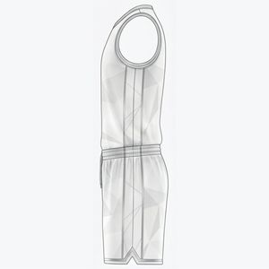 Customized Origin <b>Athletics</b> Basketball Jersey Set White Geometric Print V-Neck Sleeveless Moisture Wicking Unisex Adult Uniform - Product Image 4