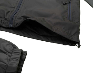 Ensemble de survêtement 2 pièces respirant pour femme, coupe courte, en nylon noir avec passepoil réfléchissant, coupe-vent à manches longues, idéal pour l'été - Product Image 2