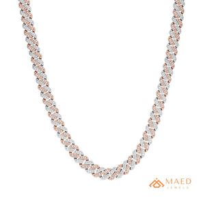 Collier chaîne cubaine de luxe en moissanite plaqué or rose, bijou tendance hip-hop, cadeau pour femmes et hommes - Product Image 1
