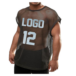 Maillots de football américain personnalisés pour hommes, respirants, à manches courtes, en tissu polyester et hauts en mesh - Product Image 6