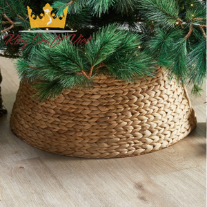 Falda para árbol de Navidad de jacinto de agua personalizada al por mayor, cuello para árbol de Navidad de junco marino tejido natural, fabricado en Vietnam por KingCraftViet - Product Image 2